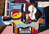 Pablo Picasso Canvas Paintings - Mandolin and Guitar